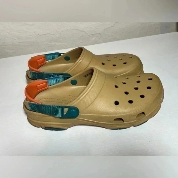 Men’s khaki crocs size 12 with green and orange accents​ - Picture 7 of 11